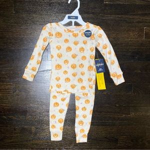 NWT PJ Essentials 2T Pumpkin Jack-o-Lantern Pajama Set